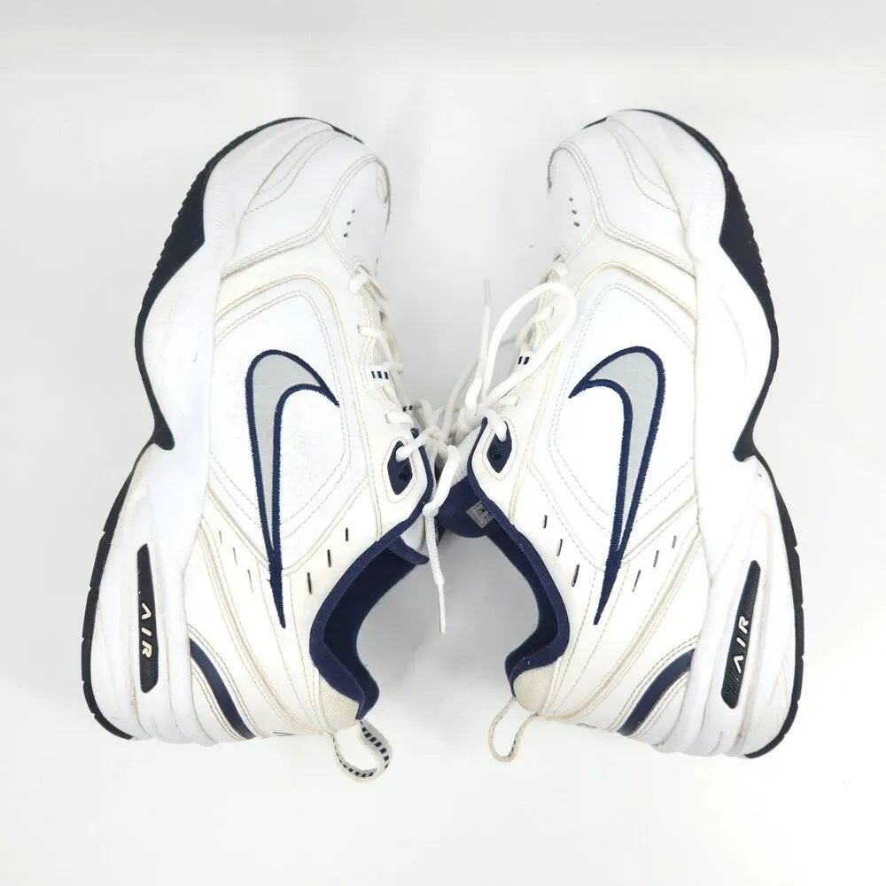 Nike Air Monarch IV Shoes Mens Size 12 White Blue Athletic Running